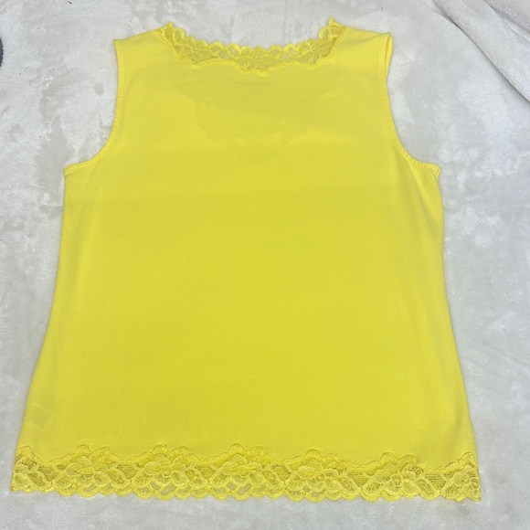 Coldwater Creek Yellow Lace Trim Tank Top - Picture 7 of 9